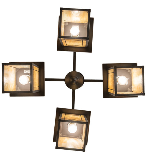 Meyda Tiffany - 233239 - Four Light Chandelier - Hyde Park - Craftsman Brown