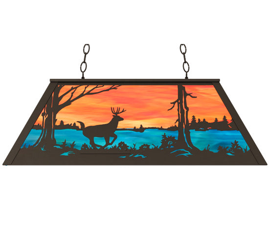 Meyda Tiffany - 233930 - Six Light Pendant - Deer At Lake - Oil Rubbed Bronze