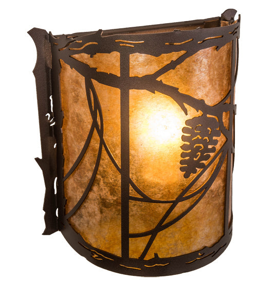 Meyda Tiffany - 234454 - One Light Wall Sconce - Whispering Pines - Mahogany Bronze