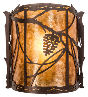 Meyda Tiffany - 234454 - One Light Wall Sconce - Whispering Pines - Mahogany Bronze