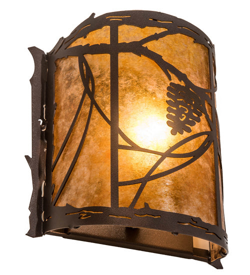 Meyda Tiffany - 234454 - One Light Wall Sconce - Whispering Pines - Mahogany Bronze