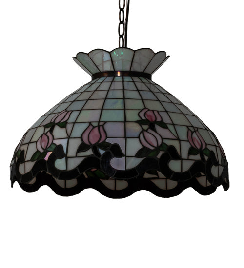 Meyda Tiffany - 46579 - Three Light Pendant - Roseborder - Mahogany Bronze