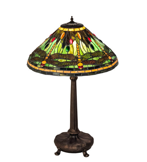 Meyda Tiffany - 52441 - One Light Table Lamp - Tiffany Dragonfly - Mahogany Bronze