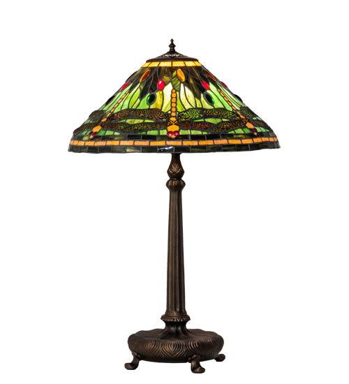 Meyda Tiffany - 52441 - One Light Table Lamp - Tiffany Dragonfly - Mahogany Bronze