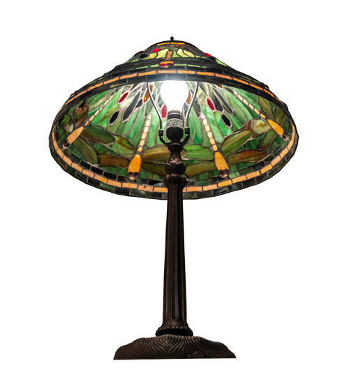 Meyda Tiffany - 52441 - One Light Table Lamp - Tiffany Dragonfly - Mahogany Bronze