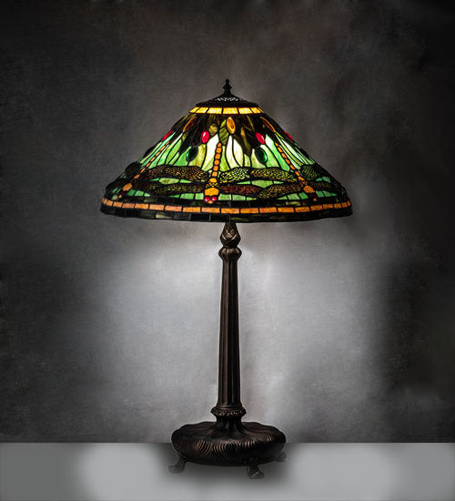 Meyda Tiffany - 52441 - One Light Table Lamp - Tiffany Dragonfly - Mahogany Bronze