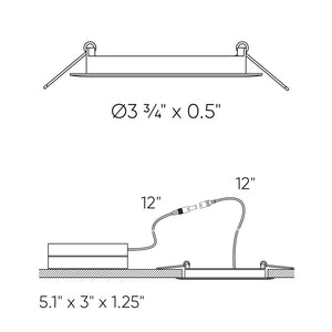 Dals - 5003-CC-WH - Recessed Panel Light - Excel - WH