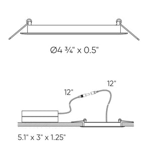 Dals - 5004-CC-BK - LED Recessed Panel Light - Black