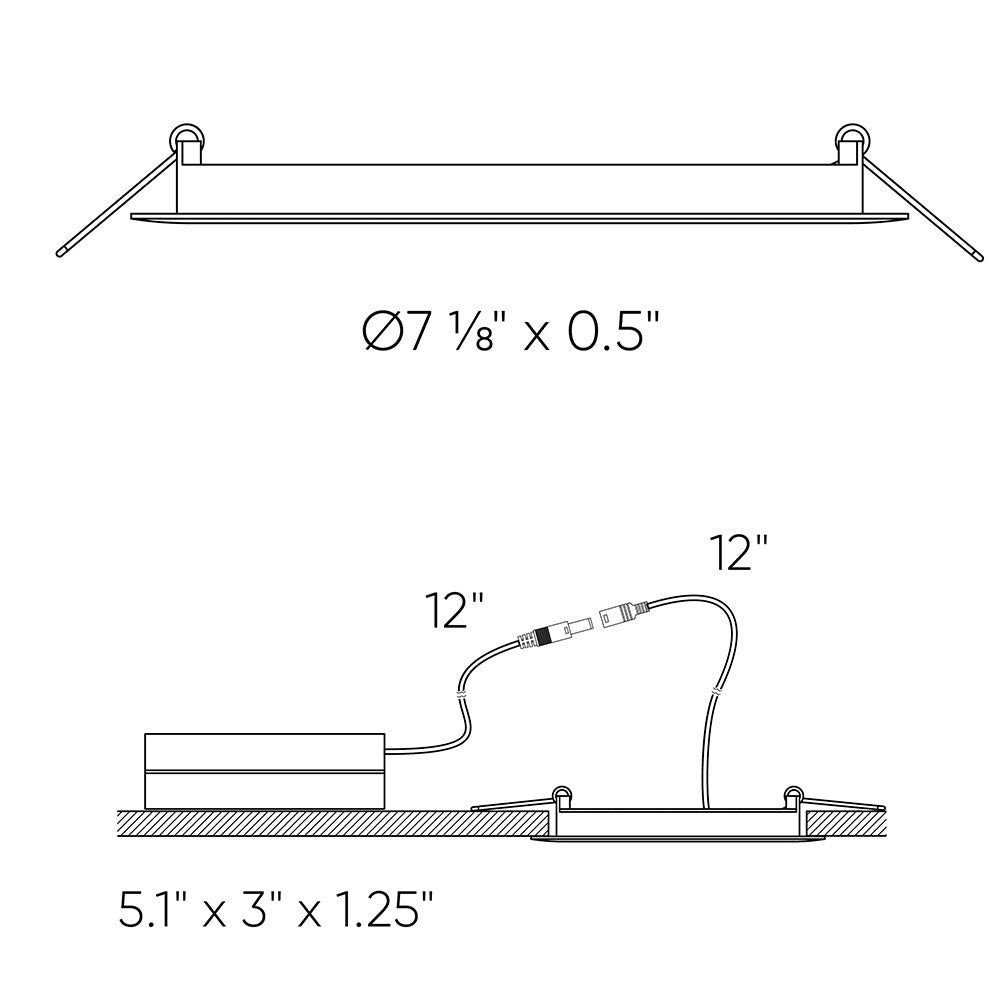 Dals - 5006-CC-BK - LED Recessed Panel Light - Black