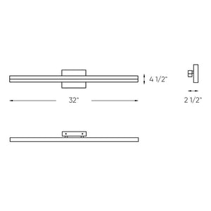 Dals - LEDVAN003-CC-32BK - LED Vanity - Lyra - BK