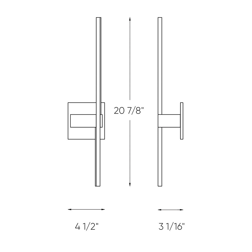 Dals - STK21-3K-BK - LED Wall Sconce - Black