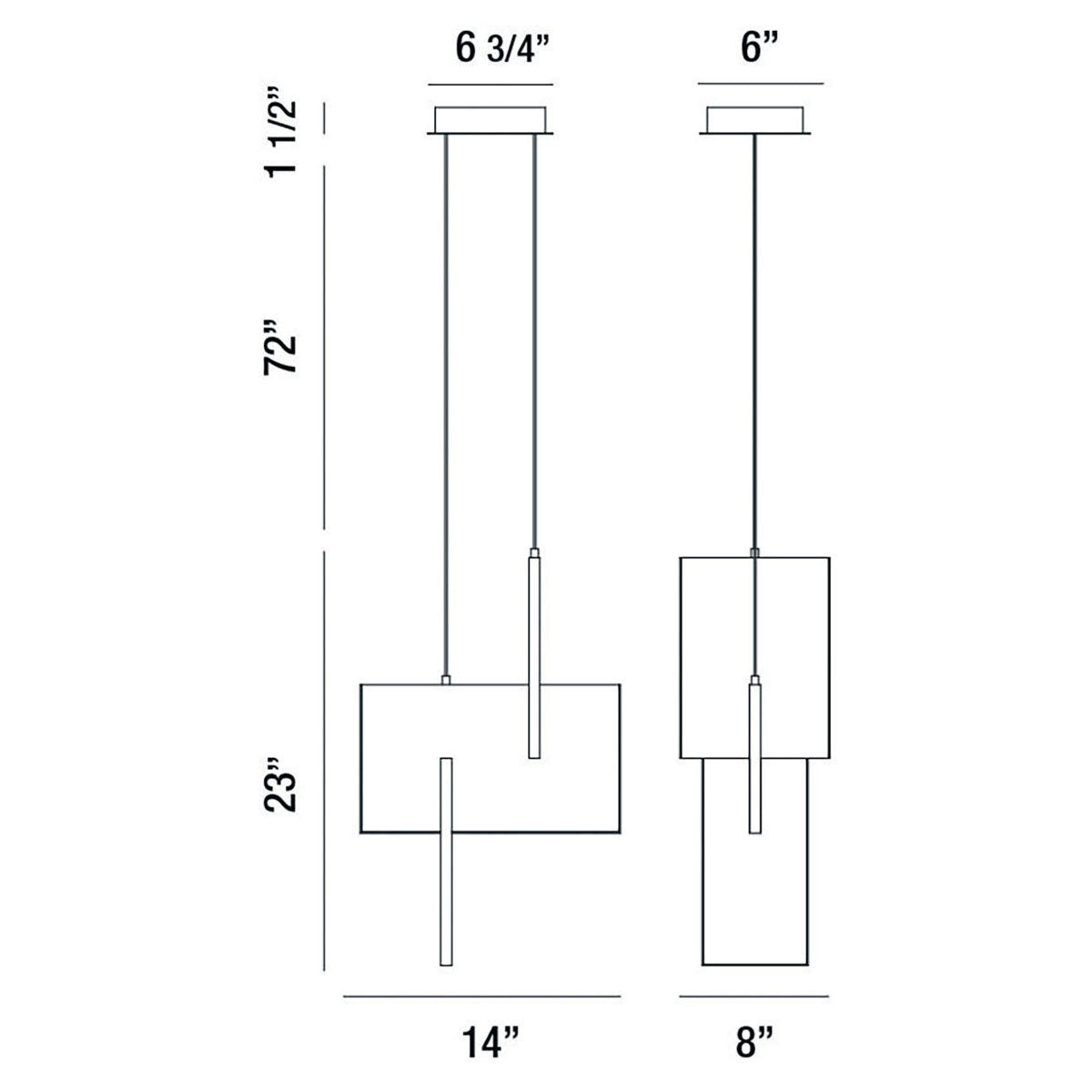 Eurofase - 37347-023 - COBURG-PEN-23IN-BK - COBURG - Black