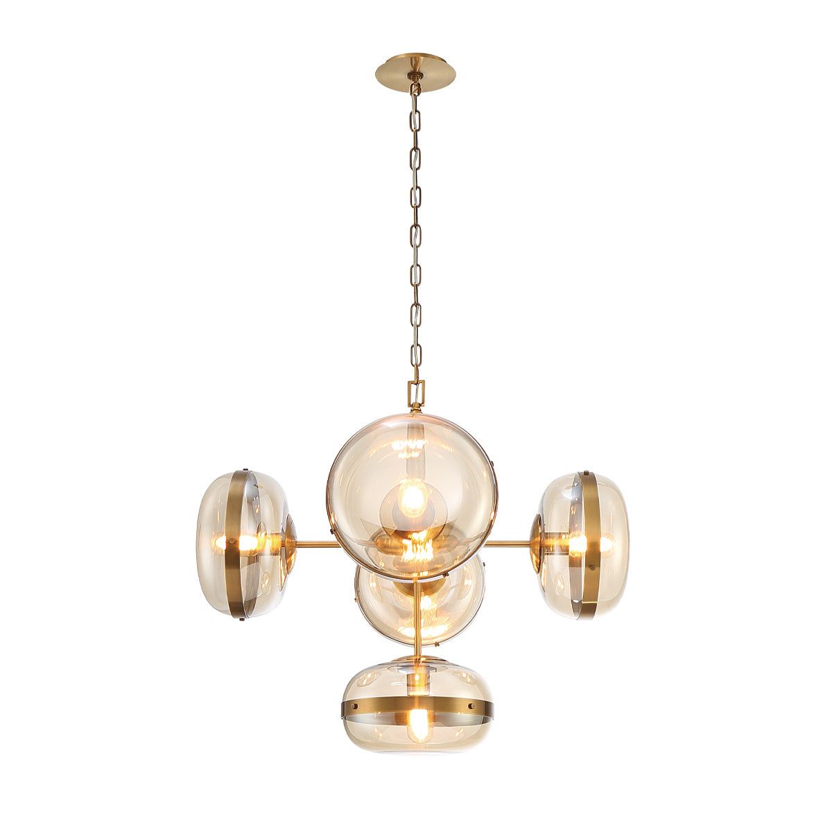 Eurofase - 38129-018 - Five Light Chandelier - Nottingham - Ancient Brass