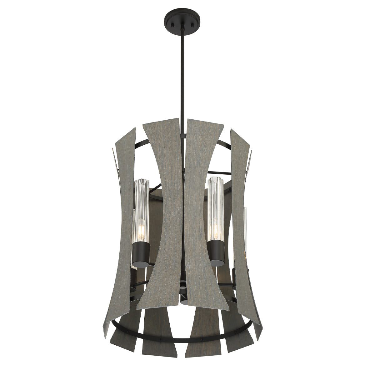 Eurofase - 38163-012 - LED Pendant - Pennino - Matte Black W/ Grey Wood