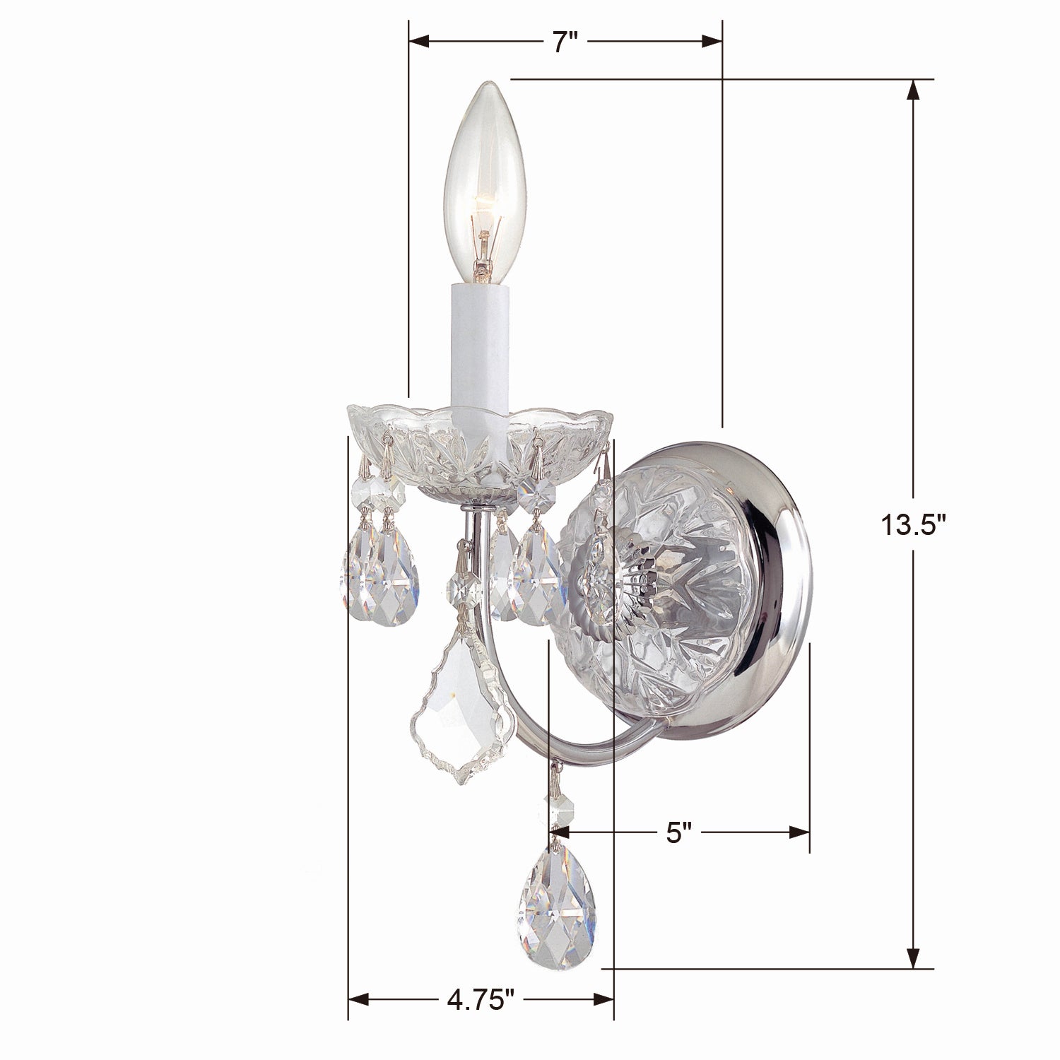 Crystorama - 3221-CH-CL-I - One Light Wall Sconce - Imperial - Polished Chrome