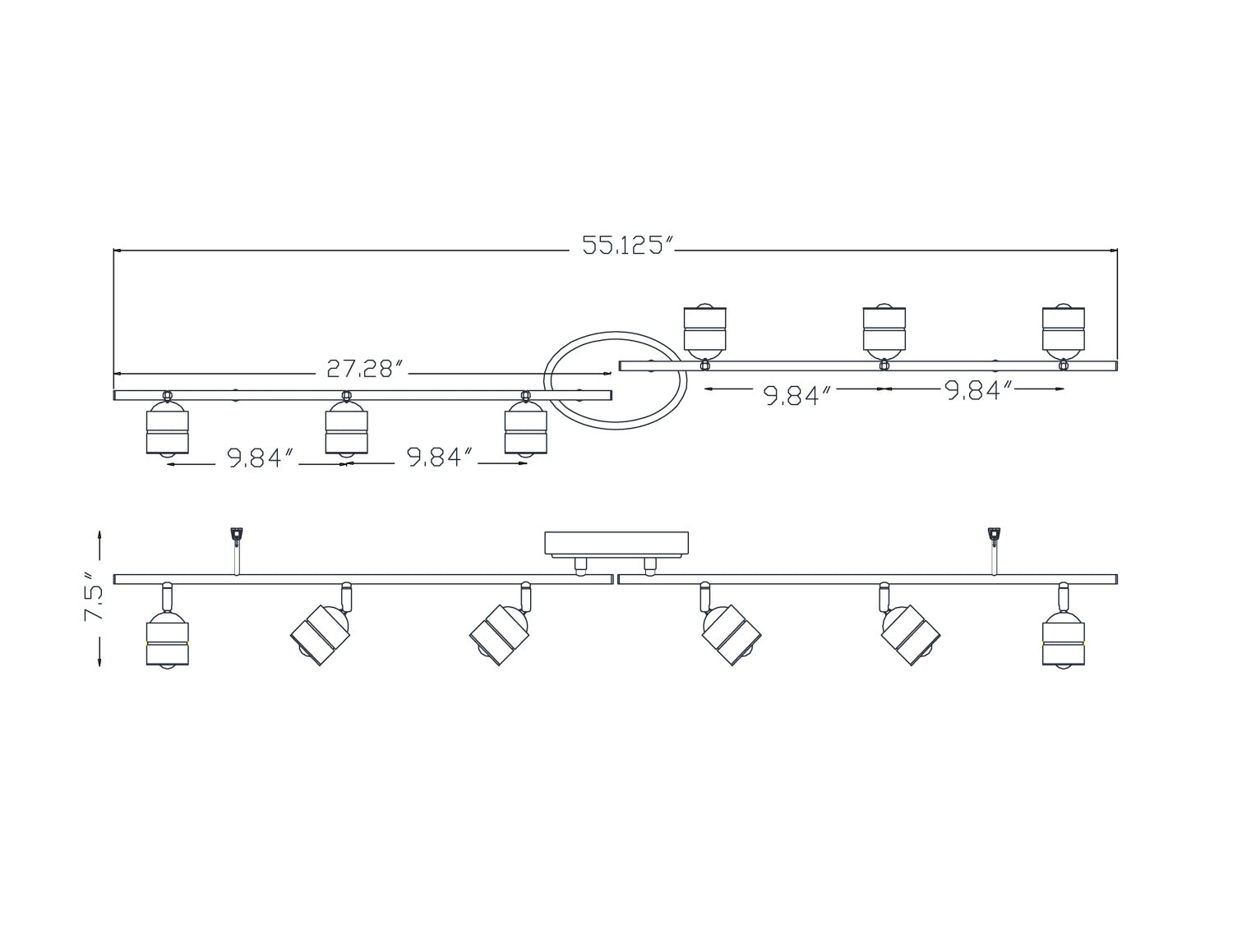 AFX Lighting - CRRF6450L30SN - LED Fixed Rail - Core - Satin Nickel