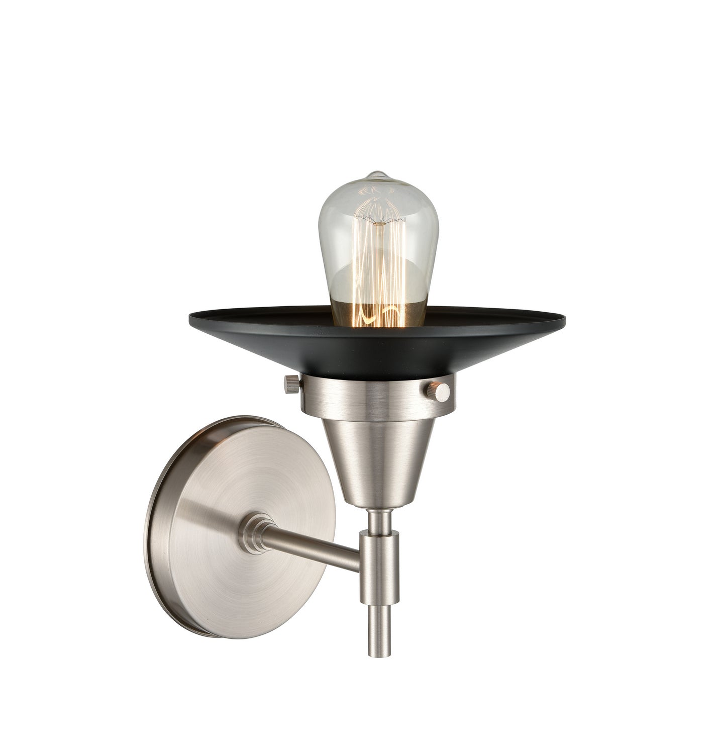 Innovations - 447-1W-SN-M6-BK - One Light Wall Sconce - Caden - Satin Nickel