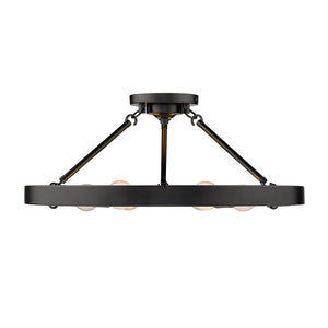 Golden - 1019-6SF BLK - Six Light Semi-Flush Mount - Castile - Matte Black