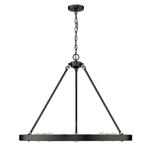 Golden - 1019-9 BLK - Nine Light Chandelier - Castile - Matte Black