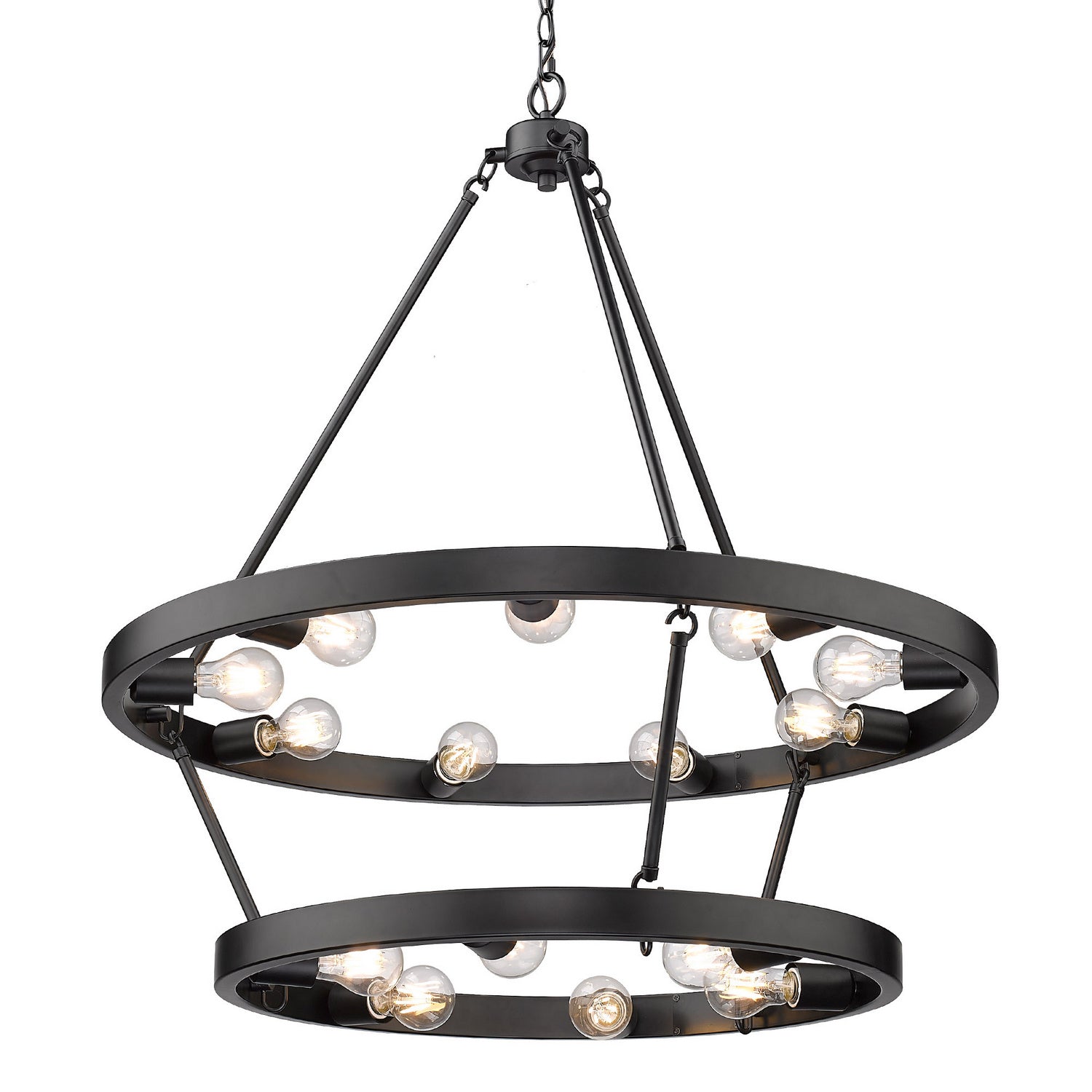 Golden - 1019-96 BLK - 15 Light Chandelier - Castile - Matte Black