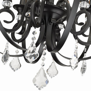 Golden - 1323-6 BLK - Six Light Chandelier - Ella BLK - Matte Black