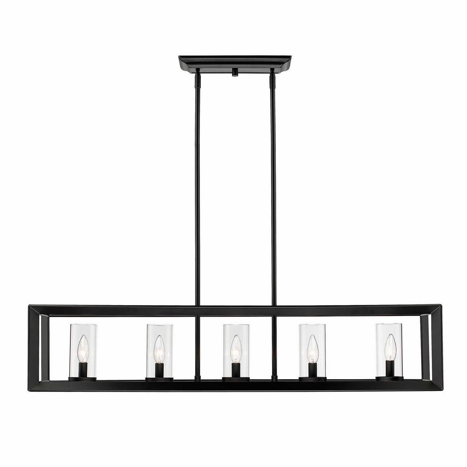 Golden - 2073-LP BLK-CLR - Five Light Linear Pendant - Smyth BLK - Matte Black