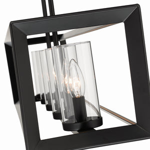 Golden - 2073-LP BLK-CLR - Five Light Linear Pendant - Smyth BLK - Matte Black