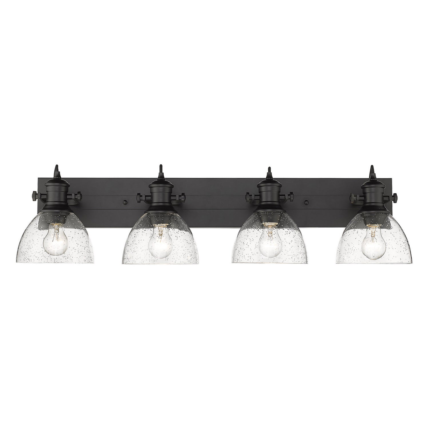 Golden - 3118-BA4 BLK-SD - Four Light Bath Vanity - Hines BLK - Matte Black