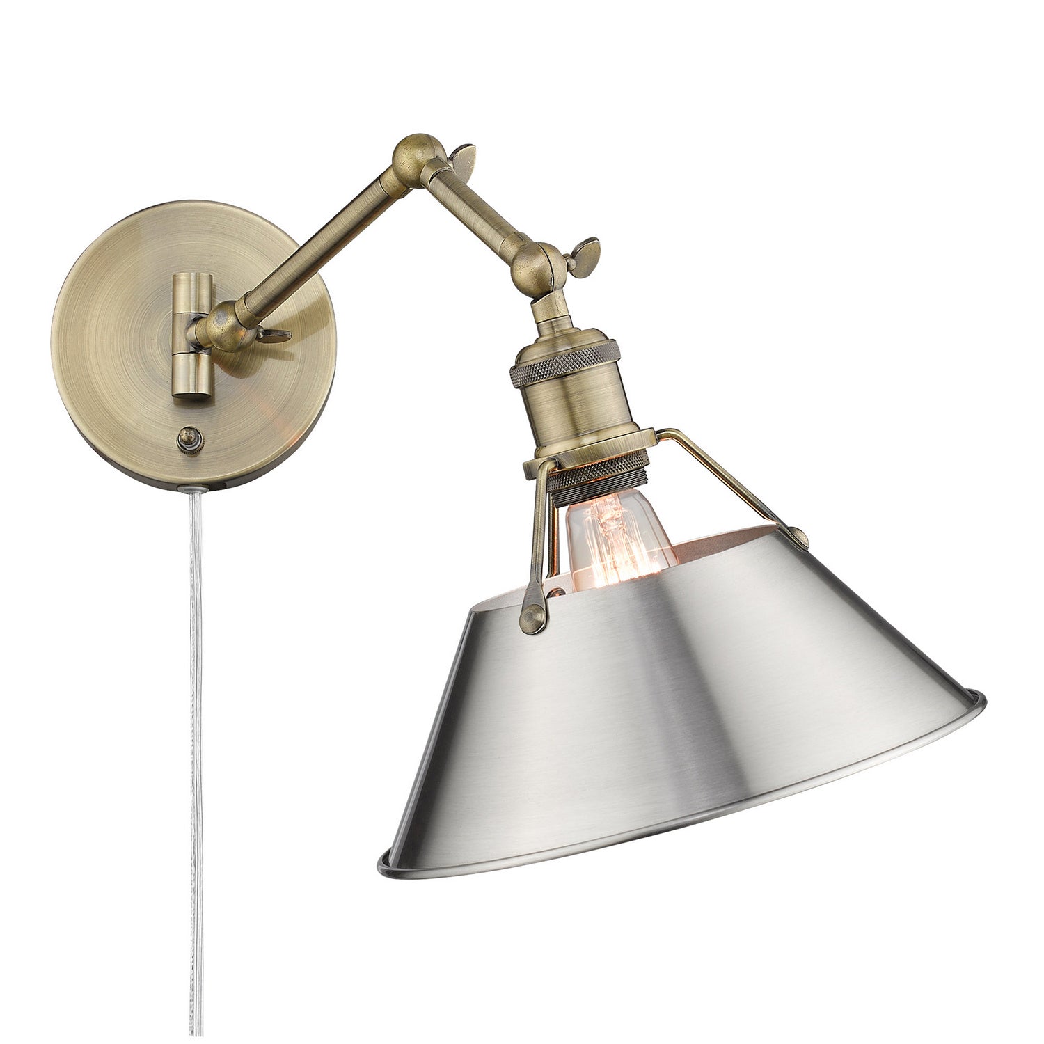 Golden - 3306-A1W AB-PW - One Light Wall Sconce - Orwell AB - Aged Brass