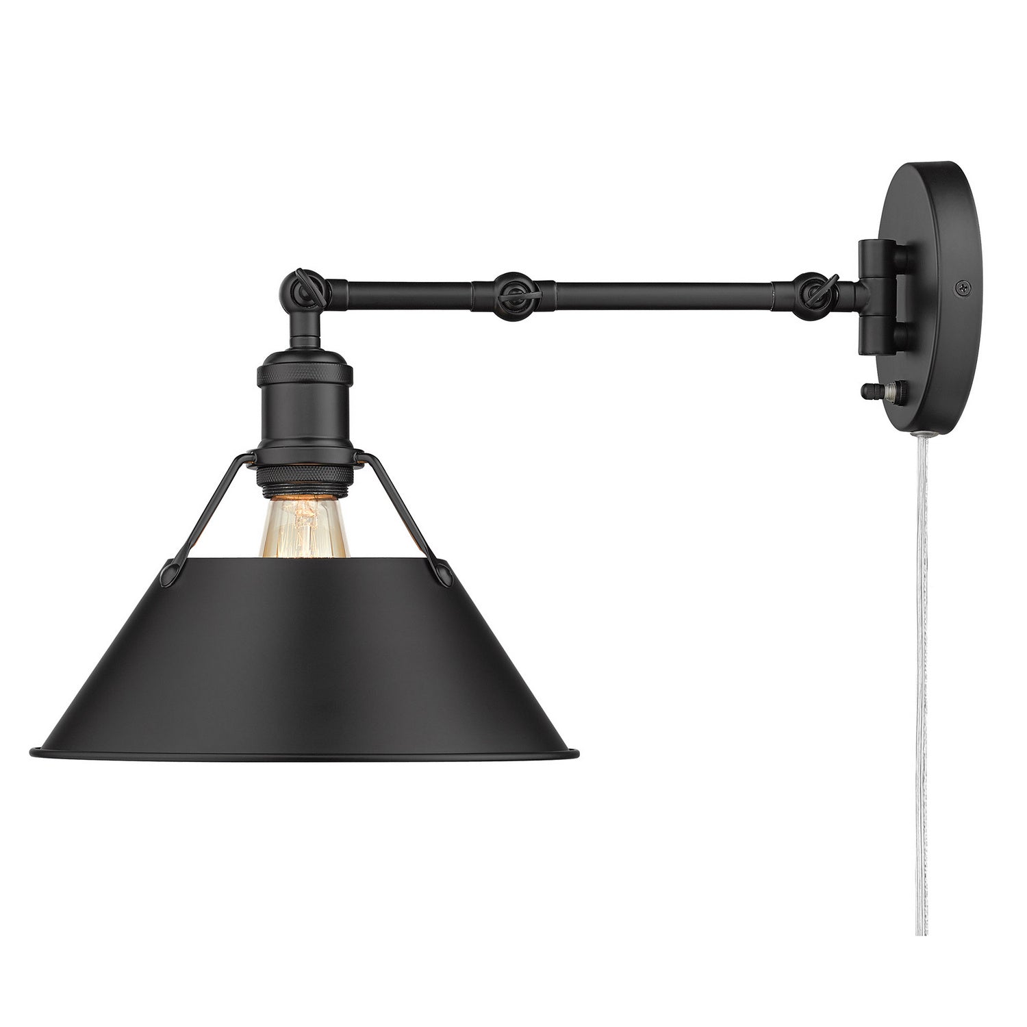 Golden - 3306-A1W BLK-BLK - One Light Wall Sconce - Orwell BLK - Matte Black