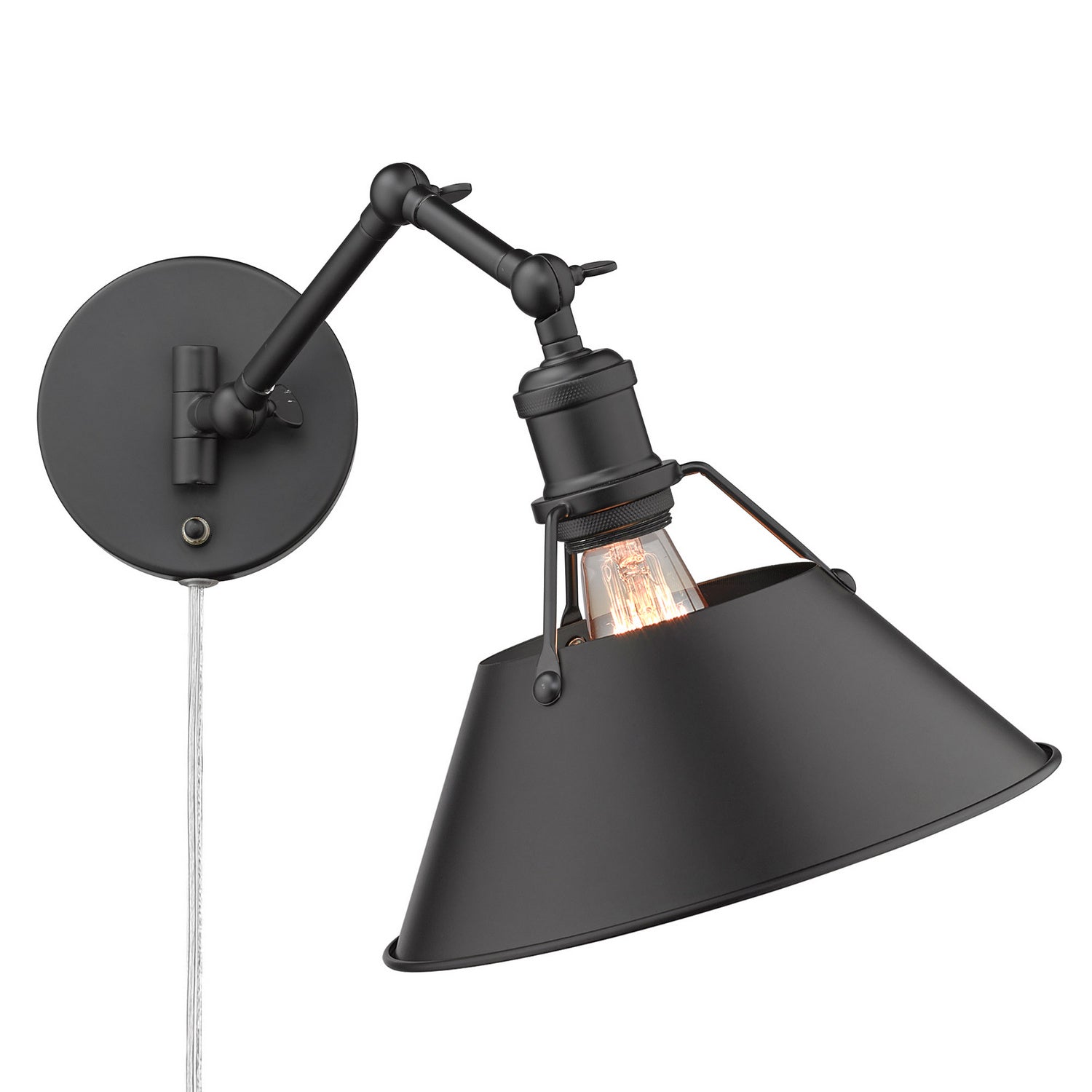 Golden - 3306-A1W BLK-BLK - One Light Wall Sconce - Orwell BLK - Matte Black