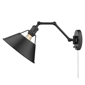 Golden - 3306-A1W BLK-BLK - One Light Wall Sconce - Orwell BLK - Matte Black