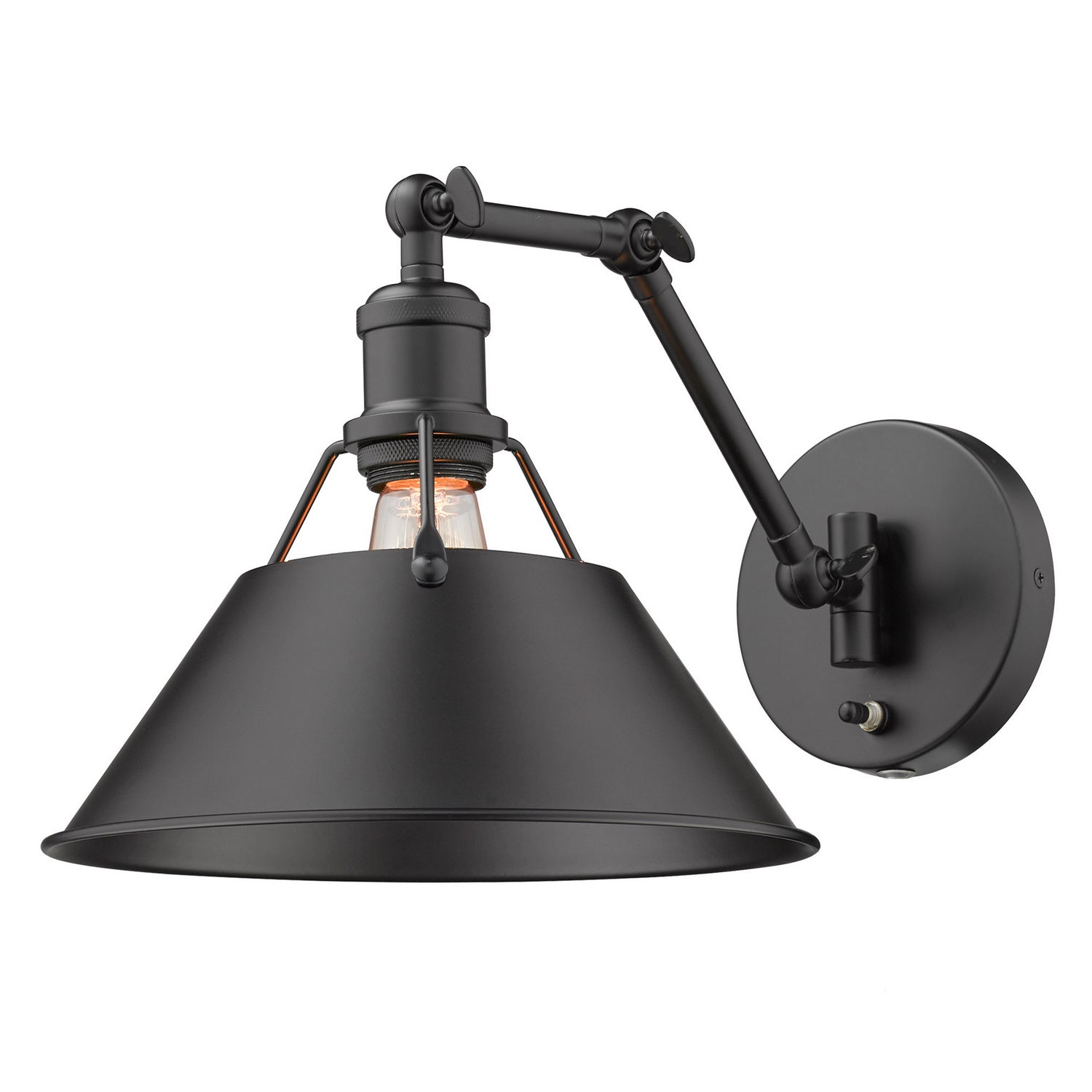 Golden - 3306-A1W BLK-BLK - One Light Wall Sconce - Orwell BLK - Matte Black