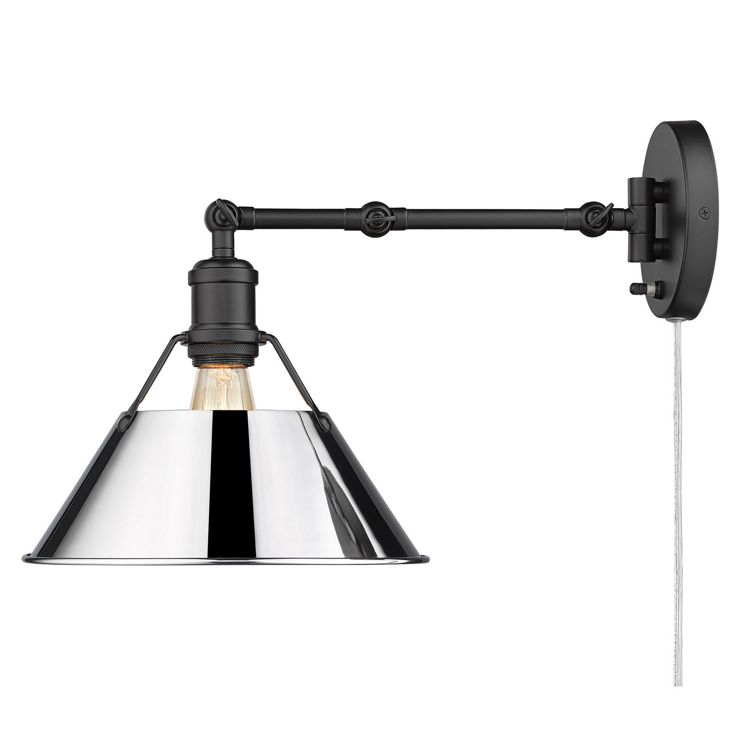 Golden - 3306-A1W BLK-CH - One Light Wall Sconce - Orwell BLK - Matte Black