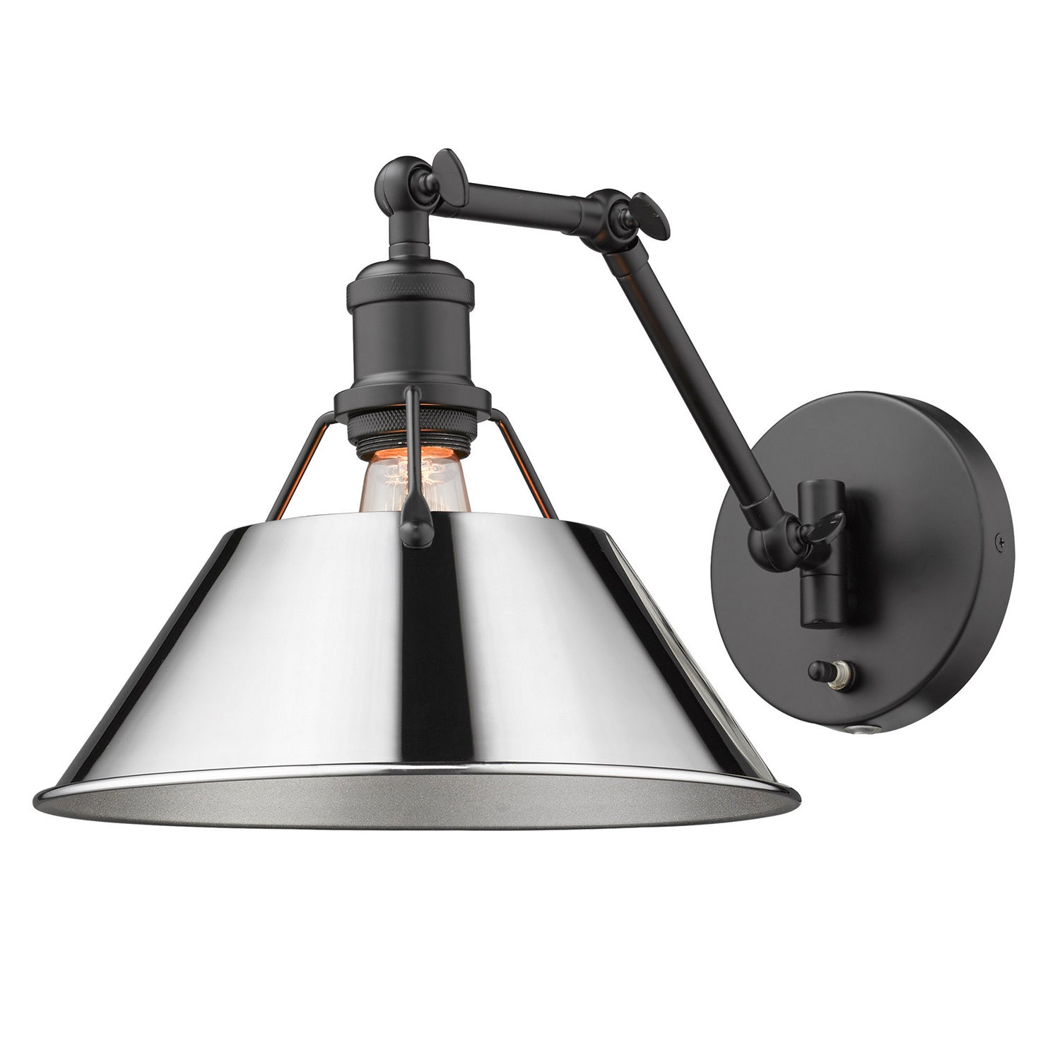 Golden - 3306-A1W BLK-CH - One Light Wall Sconce - Orwell BLK - Matte Black