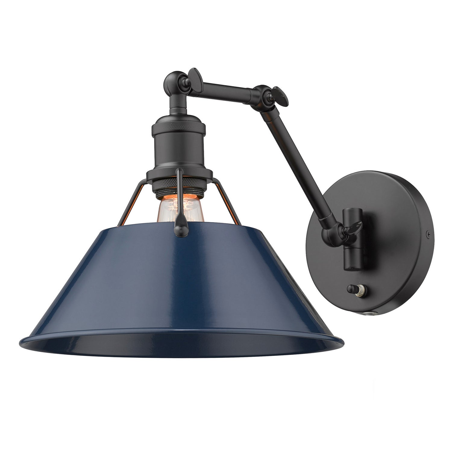 Golden - 3306-A1W BLK-NVY - One Light Wall Sconce - Orwell BLK - Matte Black