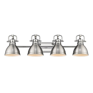 Golden - 3602-BA4 CH-PW - Four Light Bath Vanity - Duncan CH - Chrome