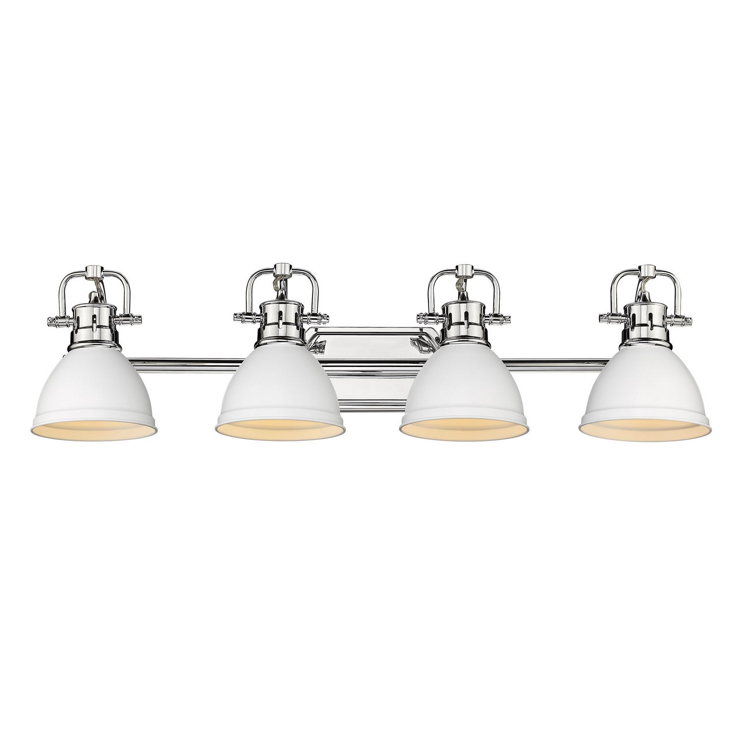 Golden - 3602-BA4 CH-WHT - Four Light Bath Vanity - Duncan CH - Chrome