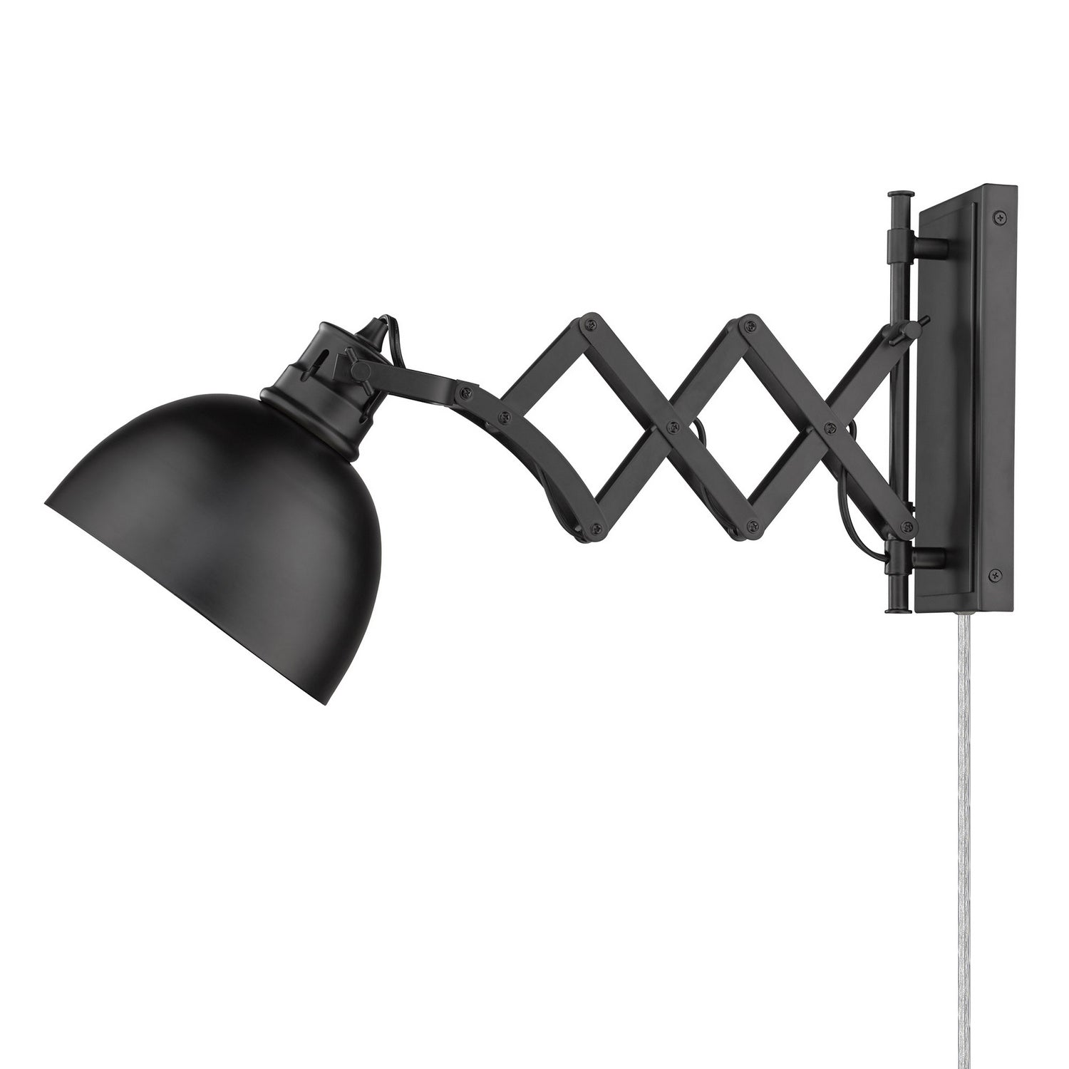 Golden - 3824-A1W BLK-BLK - One Light Wall Sconce - Hawthorn BLK - Matte Black