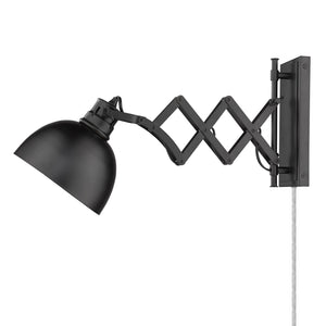 Golden - 3824-A1W BLK-BLK - One Light Wall Sconce - Hawthorn BLK - Matte Black