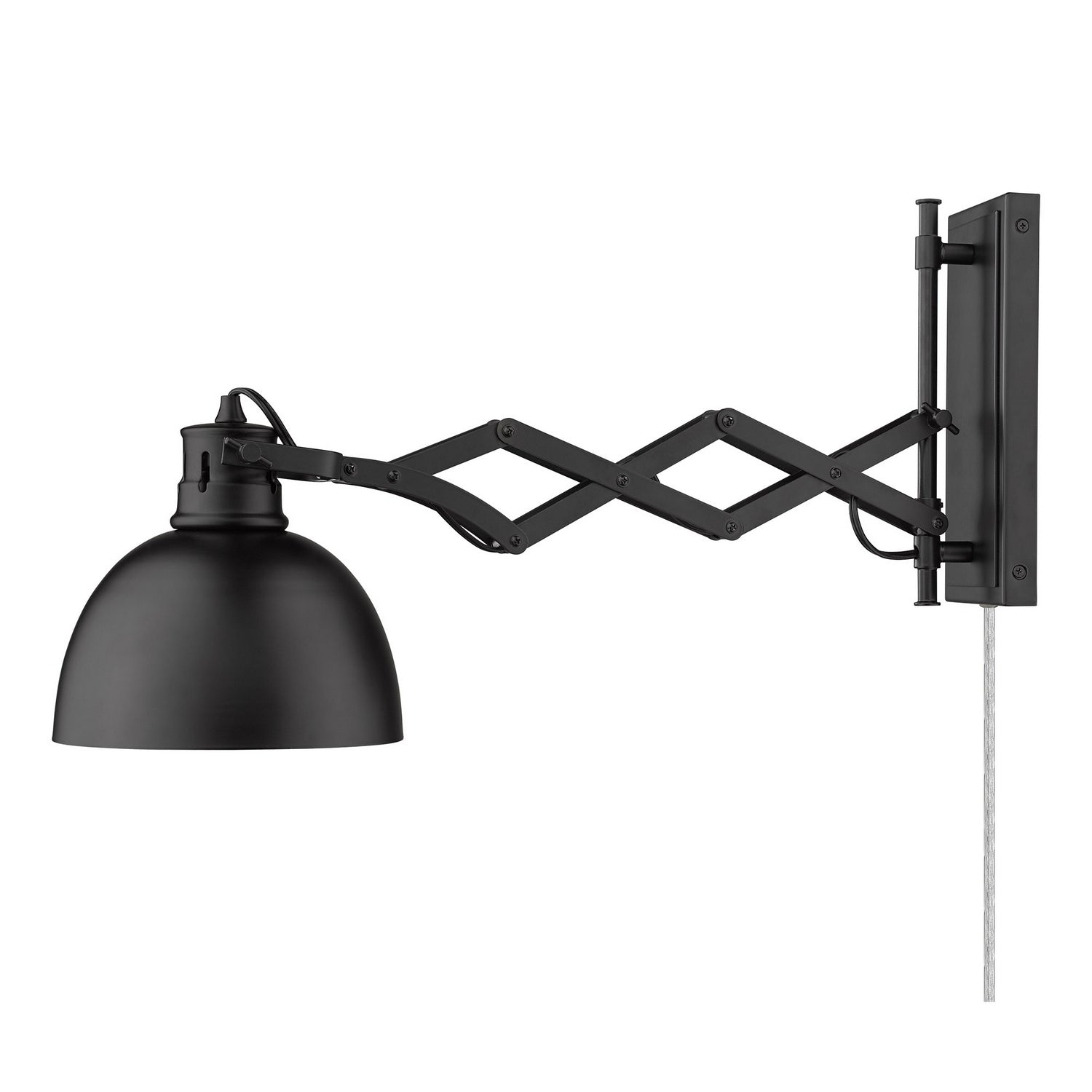 Golden - 3824-A1W BLK-BLK - One Light Wall Sconce - Hawthorn BLK - Matte Black