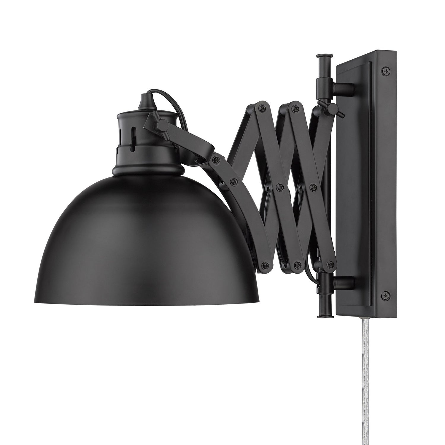 Golden - 3824-A1W BLK-BLK - One Light Wall Sconce - Hawthorn BLK - Matte Black