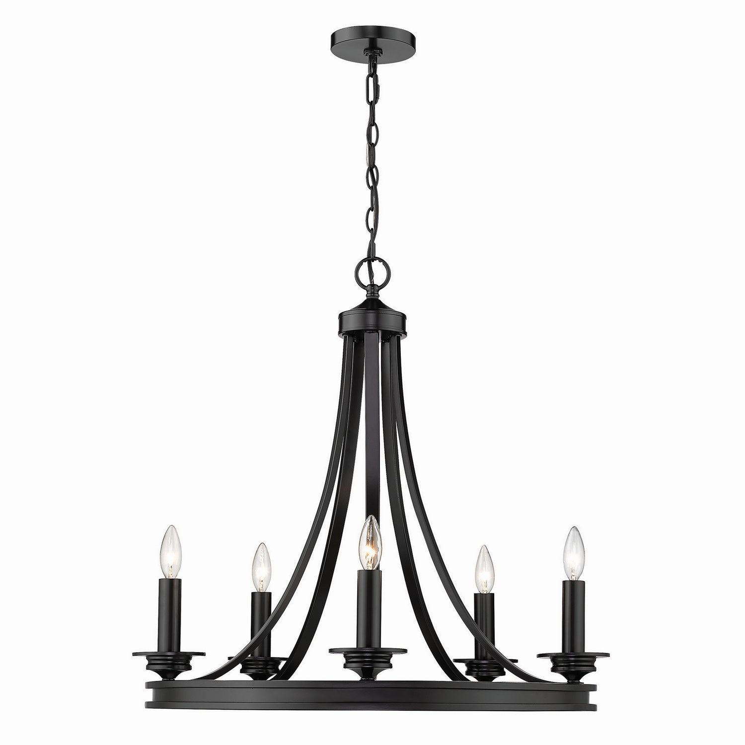 Golden - 3863-5 BLK - Five Light Chandelier - Saldano BLK - Matte Black