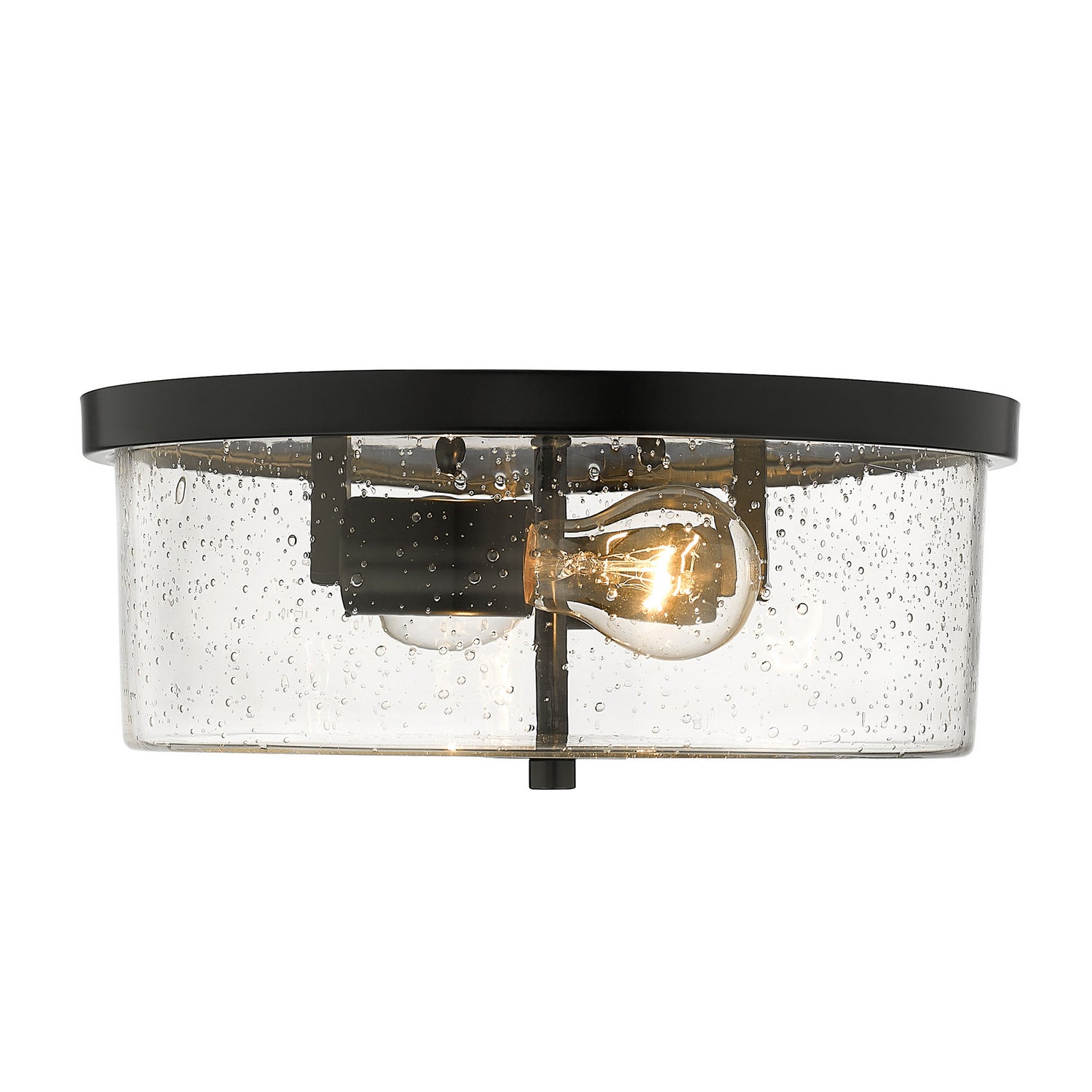 Golden - 4307-FM BLK-SD - Two Light Flush Mount - Rayne - Matte Black