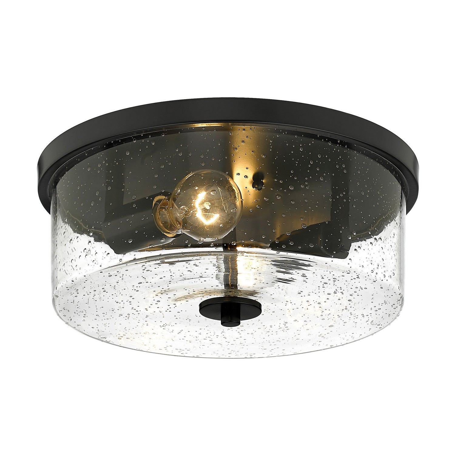 Golden - 4307-FM BLK-SD - Two Light Flush Mount - Rayne - Matte Black