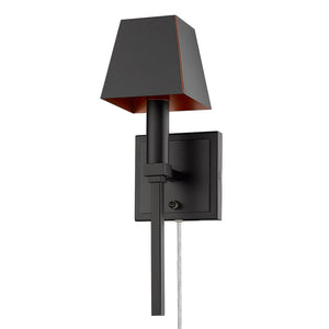 Golden - 5905-1W BLK-BLK - One Light Wall Sconce - Messina - Matte Black