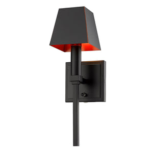 Golden - 5905-1W BLK-BLK - One Light Wall Sconce - Messina - Matte Black