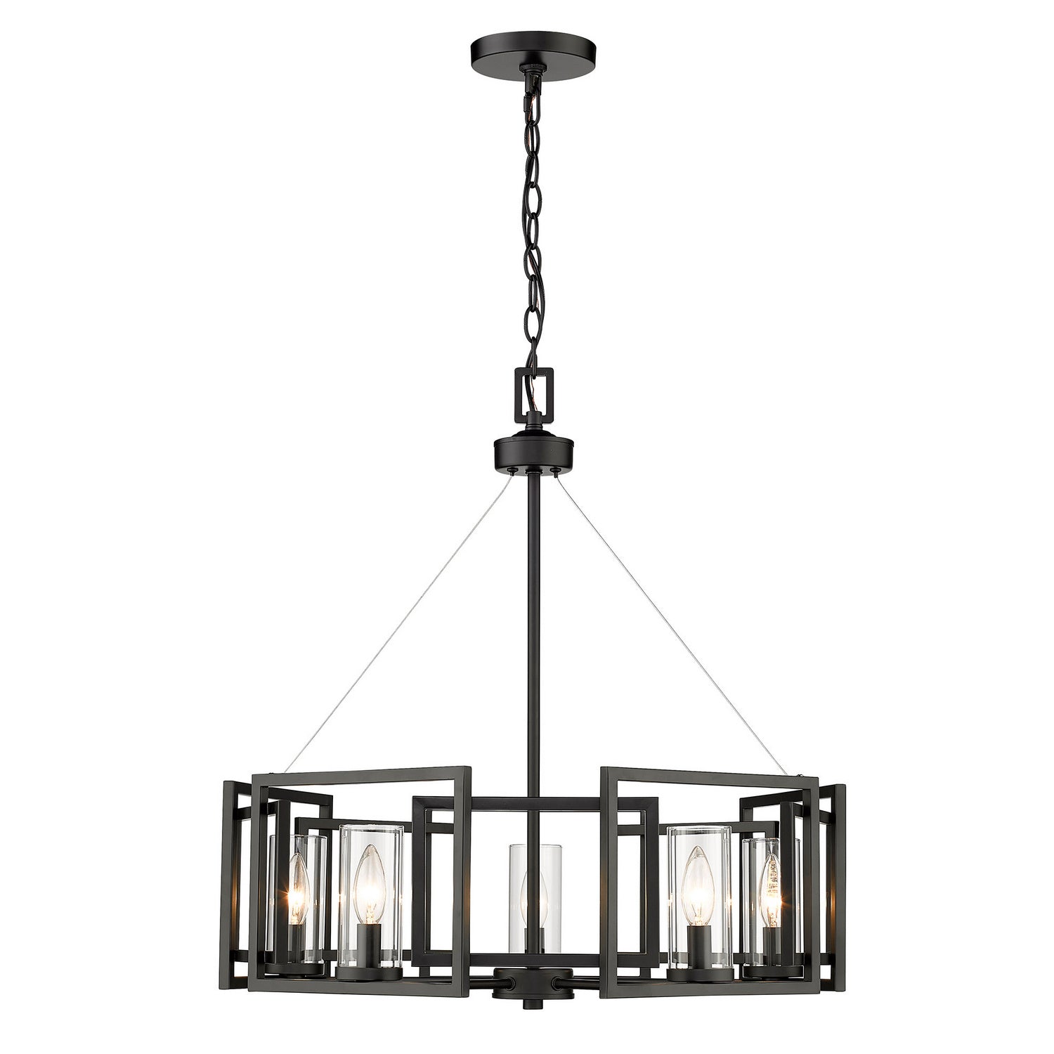 Golden - 6068-5 BLK - Five Light Chandelier - Marco BLK - Matte Black