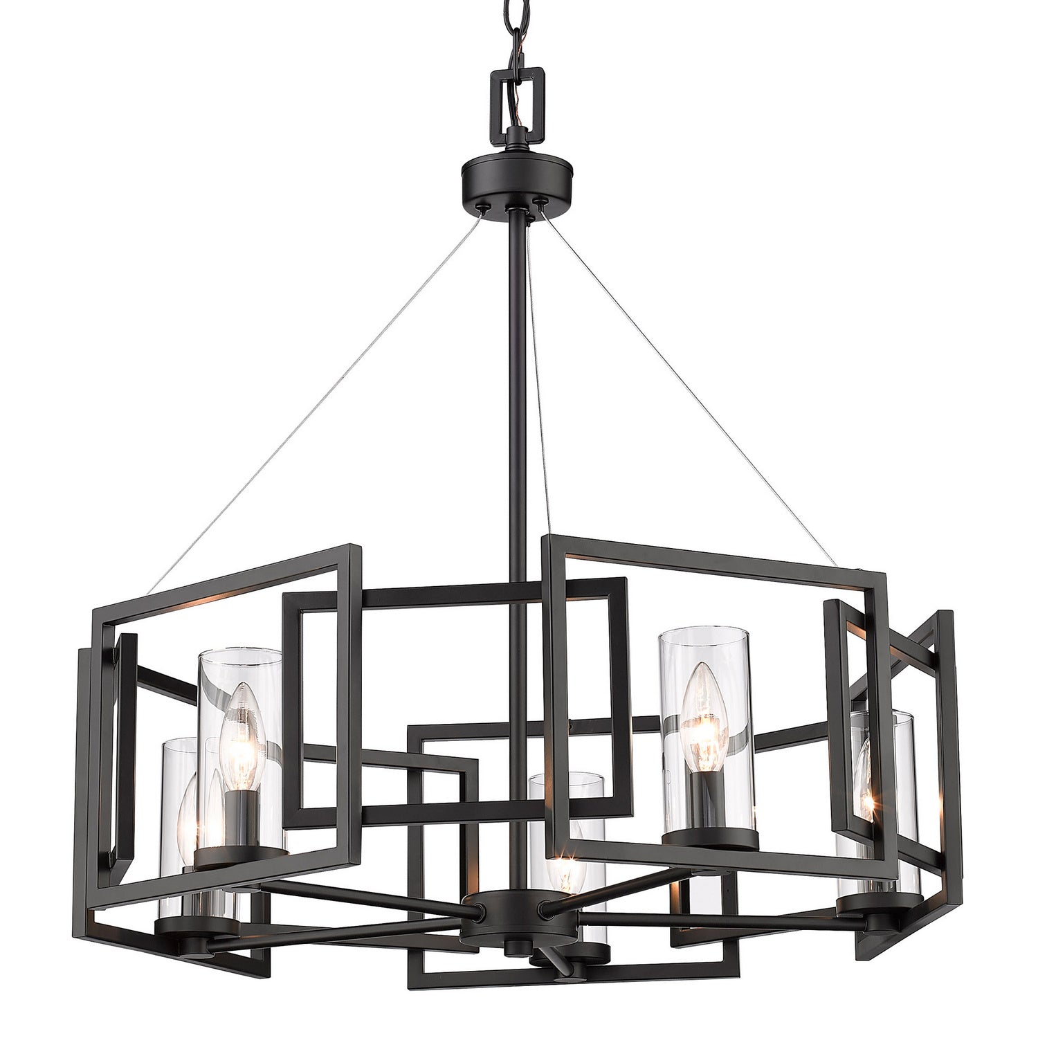 Golden - 6068-5 BLK - Five Light Chandelier - Marco BLK - Matte Black