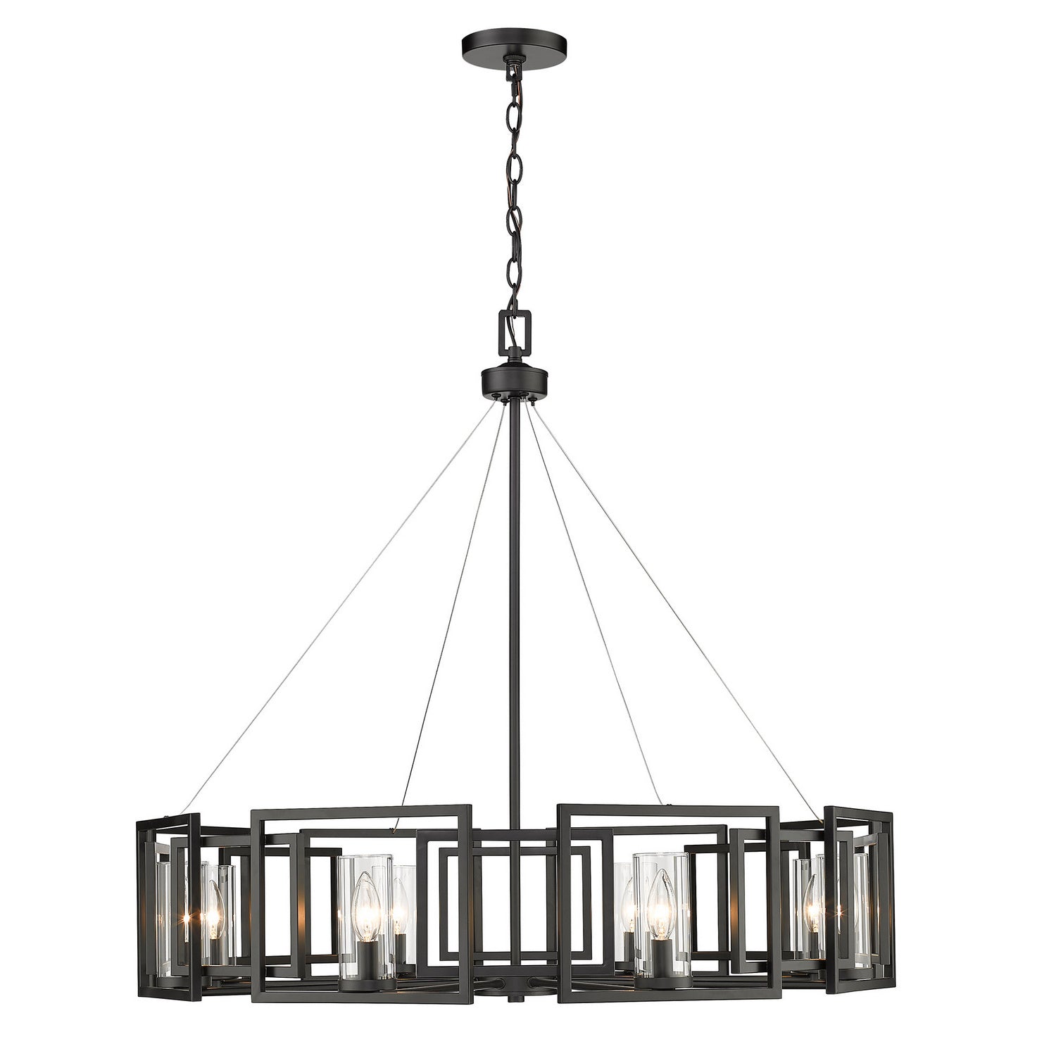 Golden - 6068-8 BLK - Eight Light Chandelier - Marco BLK - Matte Black